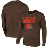 Cleveland Browns Majestic Threads Lockup Tri-Blend Long Sleeve T-Shirt Brown | NFL