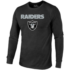 Las Vegas Raiders Majestic Threads Lockup Tri-Blend Long Sleeve T-Shirt Black | NFL