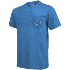 Detroit Lions Majestic Threads Tri-Blend Pocket T-Shirt Blue | NFL