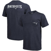 New England Patriots Majestic Threads Tri-Blend Pocket T-Shirt Heathered Navy | NFL