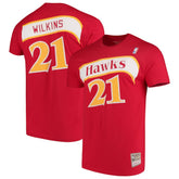 Dominique Wilkins Atlanta Hawks Hardwood Classics Team Name & Number T-Shirt Red - NBA