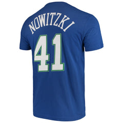 Dirk Nowitzki Dallas Mavericks Hardwood Classics Team Name & Number T-Shirt Blue - NBA