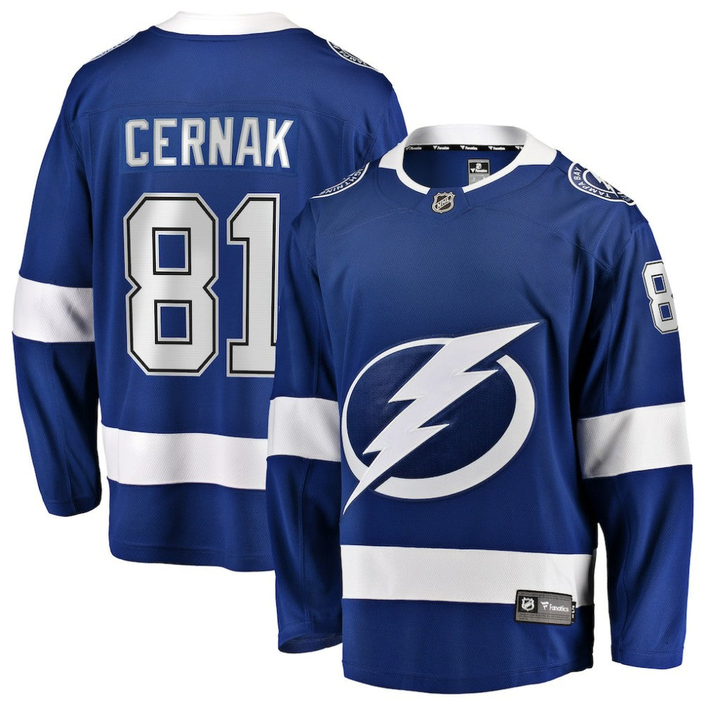Erik Cernak Tampa Bay Lightning Fanatics Home Breakaway Player Jersey - Blue - NHL