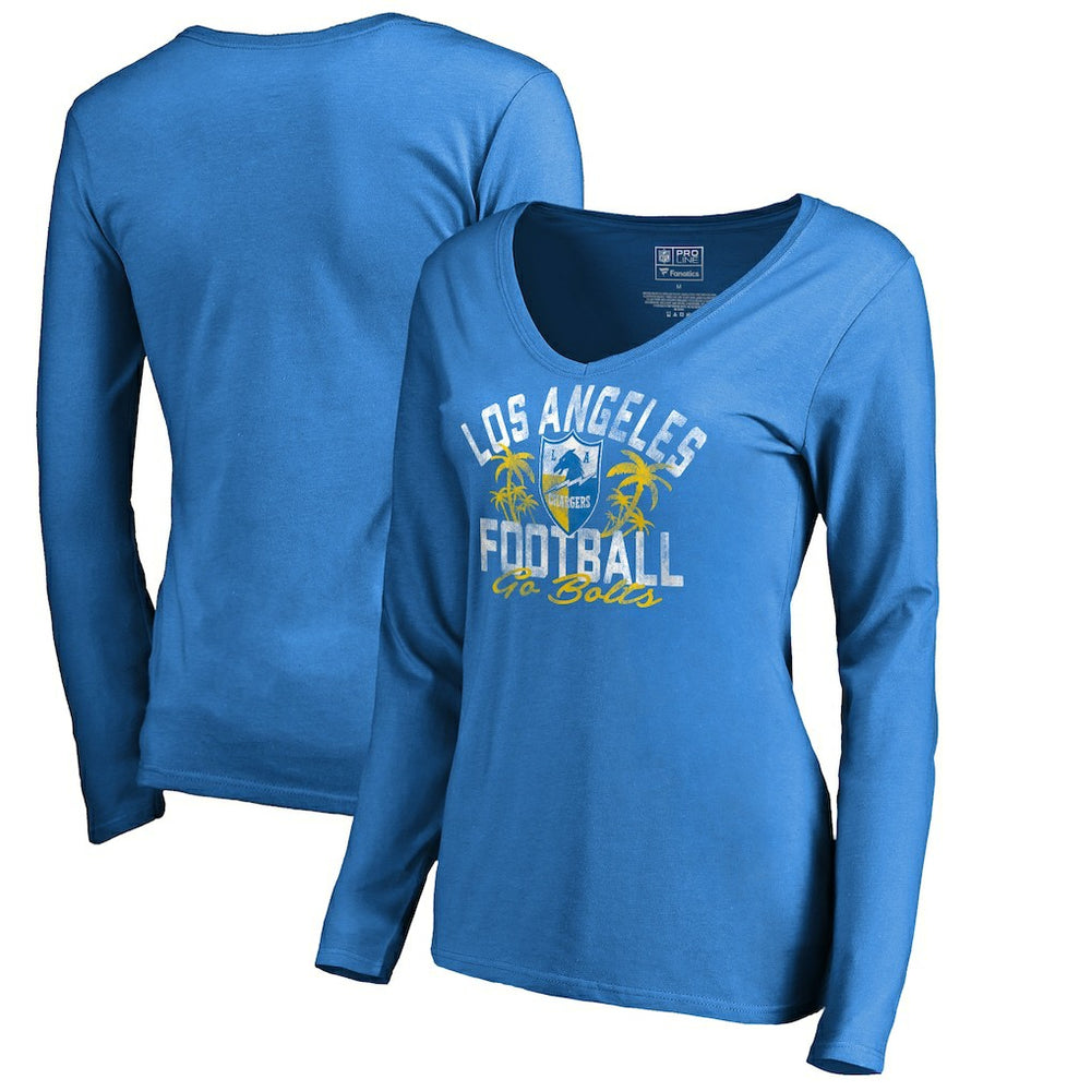 Los Angeles Chargers Women's Hometown Collection LA Football Long Sleeve T-Shirt Powder Blue | NFL