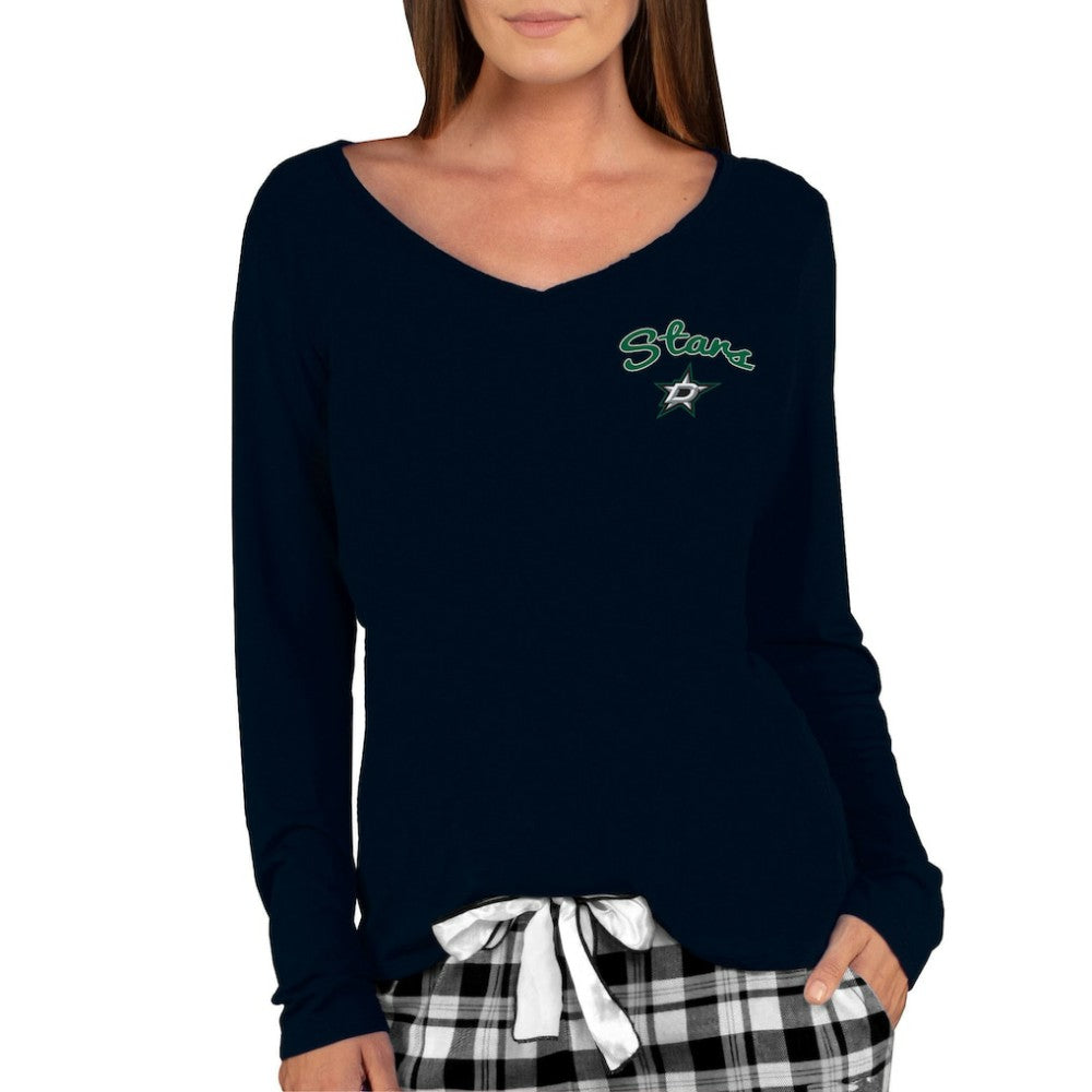 Dallas Stars Concepts Sport Women's Marathon Knit Long Sleeve V-Neck Top - Black - NHL