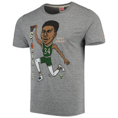 Giannis Antetokounmpo Milwaukee Bucks Player Graphic Tri-Blend T-Shirt Gray - NBA