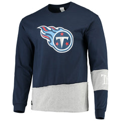Tennessee Titans Refried Apparel Sustainable Upcycled Angle Long Sleeve T-Shirt Navy/Gray | NFL