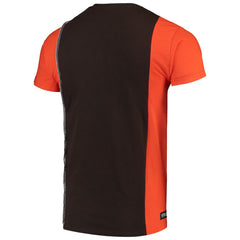 Cleveland Browns Refried Apparel Sustainable Upcycled Split T-Shirt Brown/Orange | NFL
