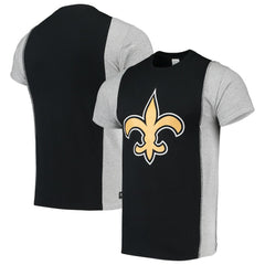New Orleans Saints Refried Apparel Sustainable Upcycled Split T-Shirt Black/Gray | NFL