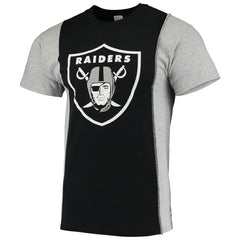 Las Vegas Raiders Refried Apparel Sustainable Upcycled Split T-Shirt Black/Silver | NFL