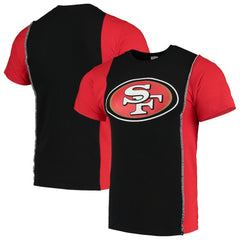 San Francisco 49ers Refried Apparel Sustainable Upcycled Split T-Shirt Black/Scarlet | NFL