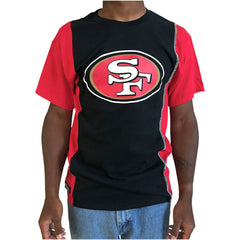 San Francisco 49ers Refried Apparel Sustainable Upcycled Split T-Shirt Black/Scarlet | NFL