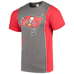 Tampa Bay Buccaneers Refried Apparel Sustainable Upcycled Split T-Shirt Pewter/Red | NFL
