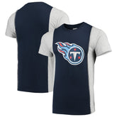 Tennessee Titans Refried Apparel Sustainable Upcycled Split T-Shirt Navy/Gray | NFL