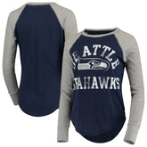 Seattle Seahawks Touch Women's Waffle Raglan Lightweight Long Sleeve T-Shirt College Navy | NFL