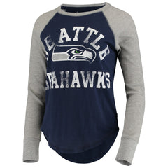 Seattle Seahawks Touch Women's Waffle Raglan Lightweight Long Sleeve T-Shirt College Navy | NFL