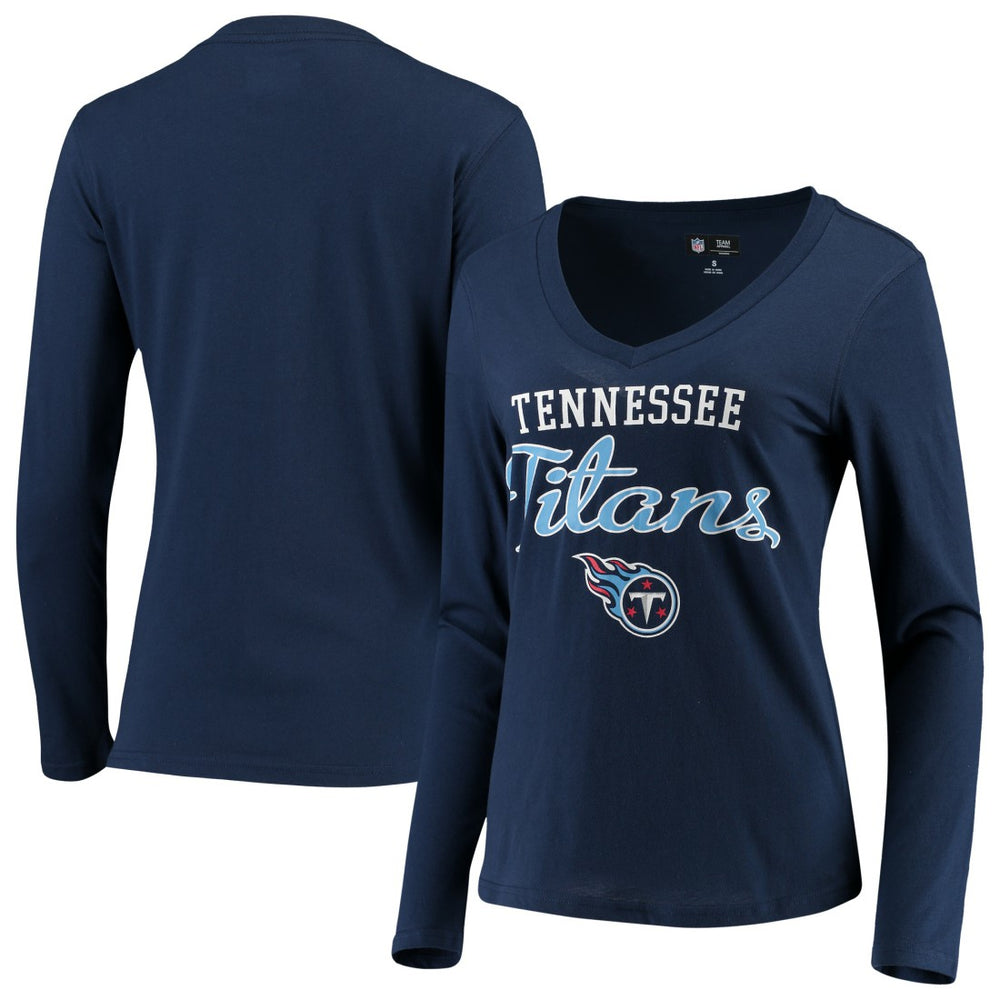 Tennessee Titans G-III 4Her by Carl Banks Women's Post Season Long Sleeve V-Neck T-Shirt Navy | NFL