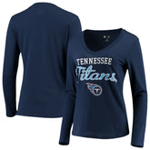 Tennessee Titans G-III 4Her by Carl Banks Women's Post Season Long Sleeve V-Neck T-Shirt Navy | NFL