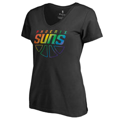 Phoenix Suns Women's Team Pride Wordmark V-Neck T-Shirt Black - NBA