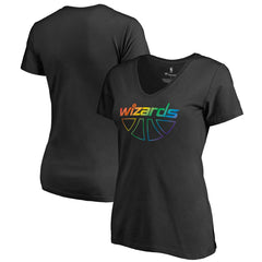 Washington Wizards Women's Team Pride Wordmark V-Neck T-Shirt Black - NBA