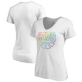 Cleveland Cavaliers Women's Team Pride Wordmark V-Neck T-Shirt White - NBA