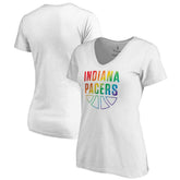 Indiana Pacers Women's Team Pride Wordmark V-Neck T-Shirt White - NBA