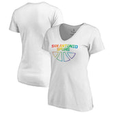 San Antonio Spurs Women's Team Pride Wordmark V-Neck T-Shirt White - NBA