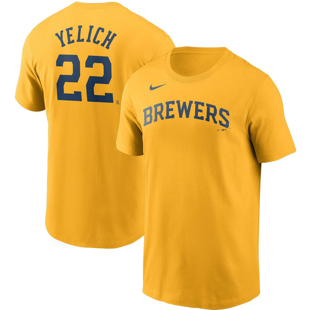 Christian Yelich Milwaukee Brewers Nike Name & Number T-Shirt - MLB