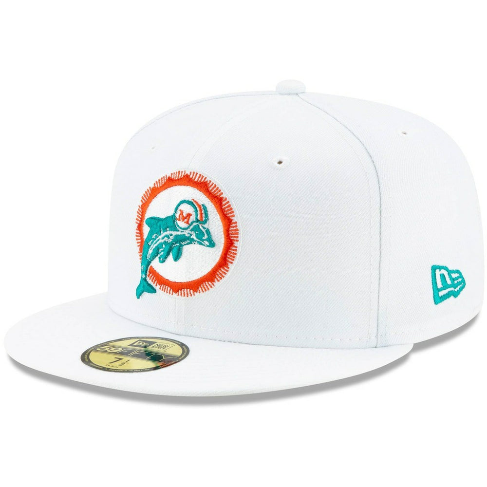 Miami Dolphins New Era Historic Omaha 59FIFTY Fitted Hat White | NFL