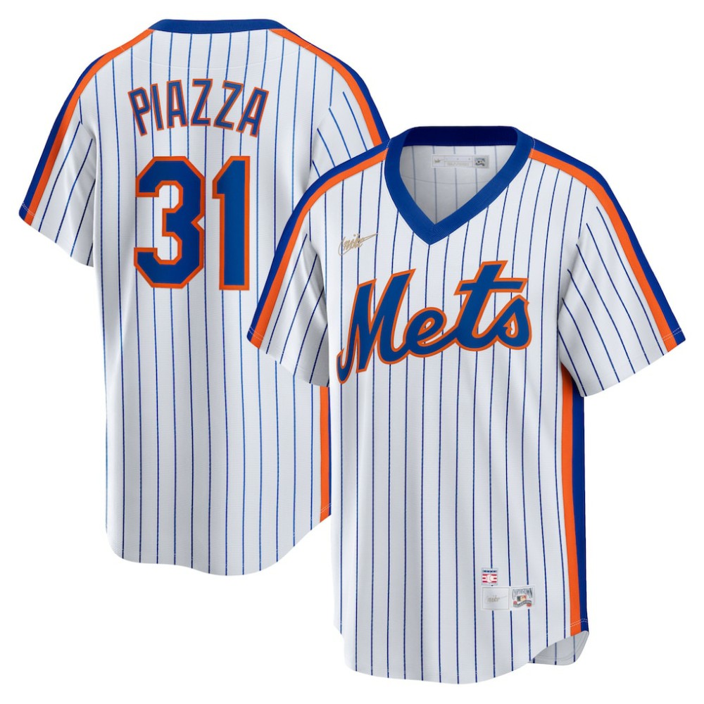 Mike Piazza New York Mets Nike Home Cooperstown Collection Player Jersey - MLB