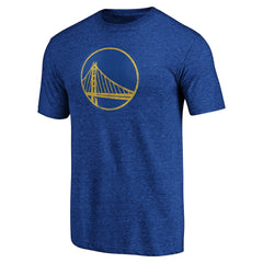 Golden State Warriors Distressed Primary Logo Tri-Blend T-Shirt Royal - NBA