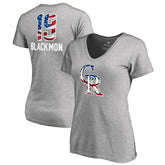 Charlie Blackmon Colorado Rockies Women's Banner Wave Name & Number V-Neck T-Shirt - MLB