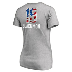 Charlie Blackmon Colorado Rockies Women's Banner Wave Name & Number V-Neck T-Shirt - MLB