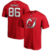 Jack Hughes New Jersey Devils Fanatics Authentic Stack Player Name & Number T-Shirt - Red - NHL
