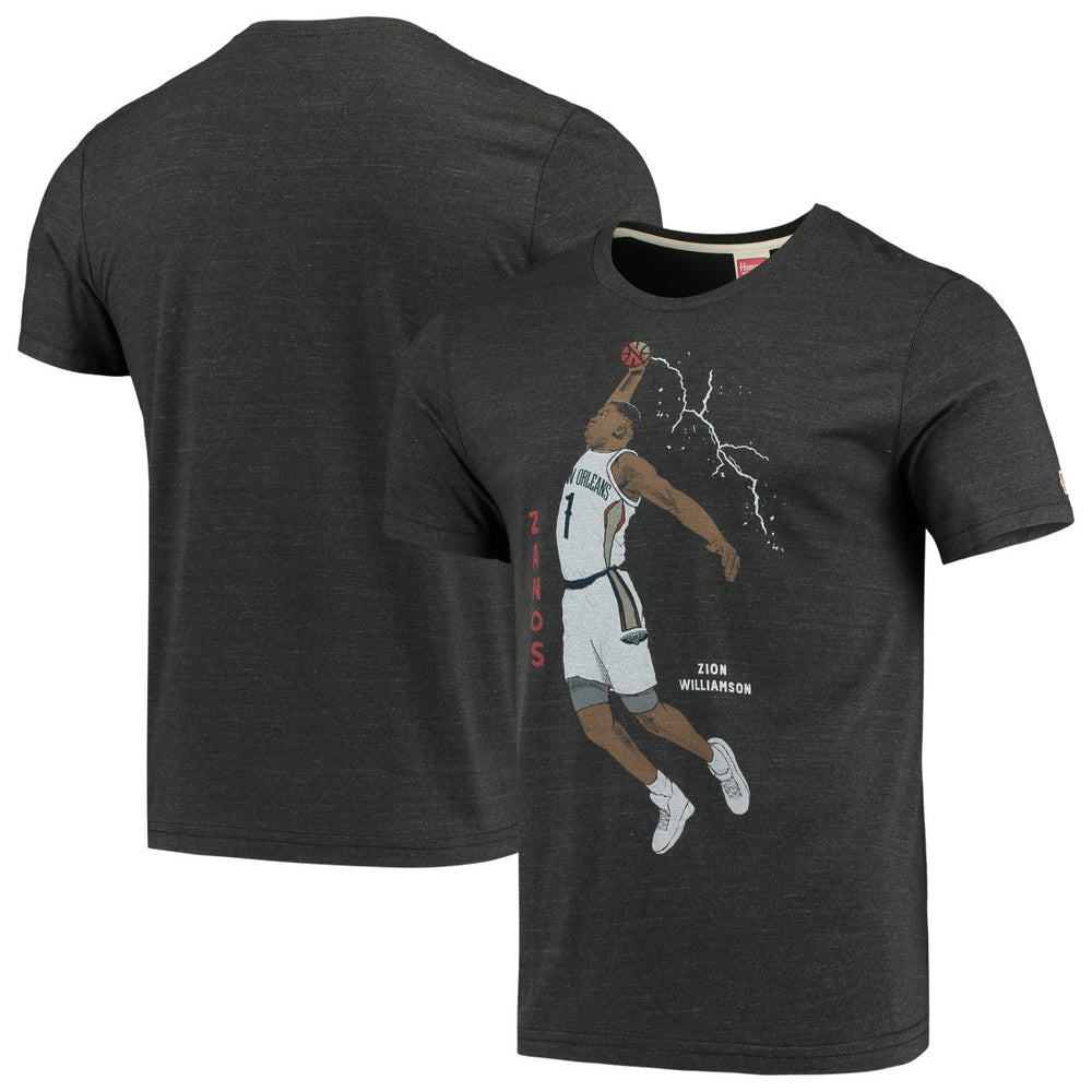 Zion Williamson New Orleans Pelicans Player Graphic Tri-Blend T-Shirt Charcoal - NBA
