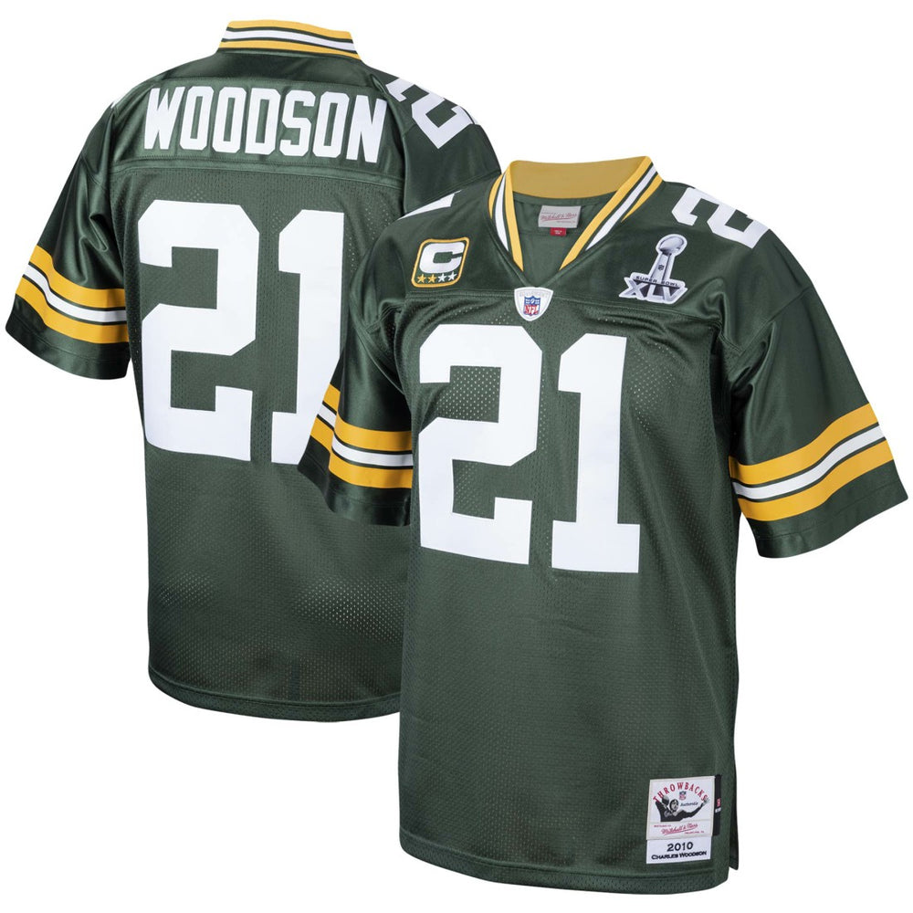Charles Woodson Green Bay Packers 2010 Authentic Throwback Retired Player Jersey Green | Mitchell & Ness