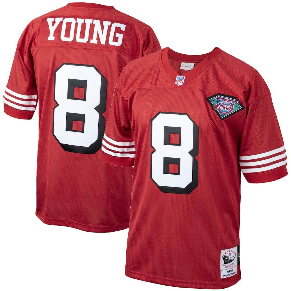 Steve Young San Francisco 49ers 1994 Authentic Throwback Retired Player Jersey Scarlet | Mitchell & Ness