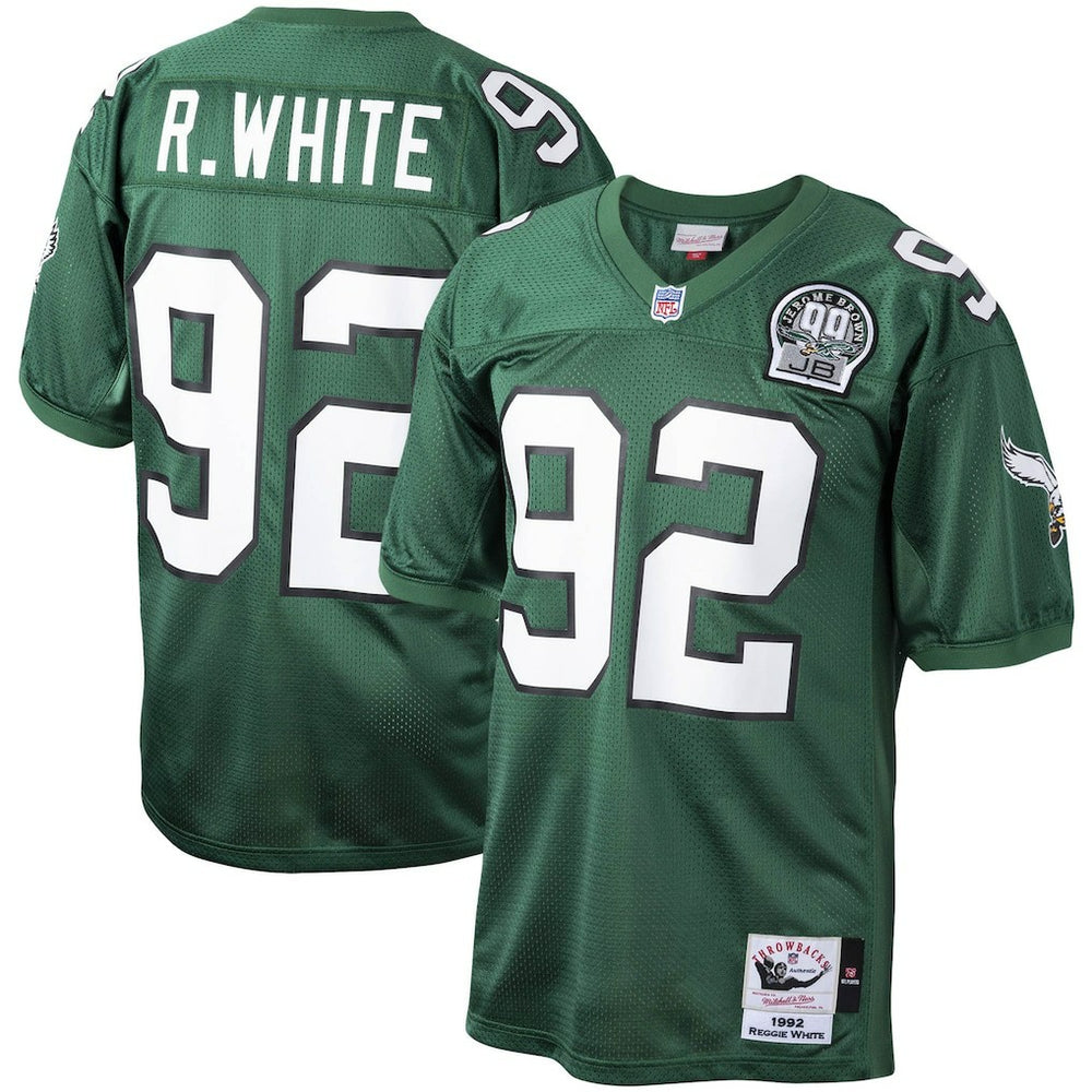 Reggie White Philadelphia Eagles Authentic Throwback Retired Player Jersey Green | Mitchell & Ness