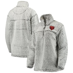 Chicago Bears Women's Sherpa Quarter-Zip Pullover Jacket Gray | NFL