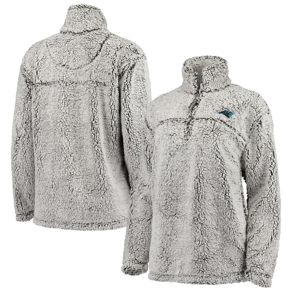 Carolina Panthers G-III 4Her by Carl Banks Women's Sherpa Quarter-Zip Pullover Jacket Gray | NFL