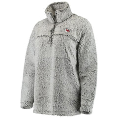 Kansas City Chiefs Women's Sherpa Quarter-Zip Pullover Jacket Gray | NFL