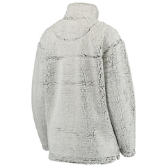 Green Bay Packers Women's Sherpa Quarter-Zip Pullover Jacket Gray | NFL