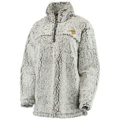 Minnesota Vikings Women's Sherpa Quarter-Zip Pullover Jacket Gray | NFL