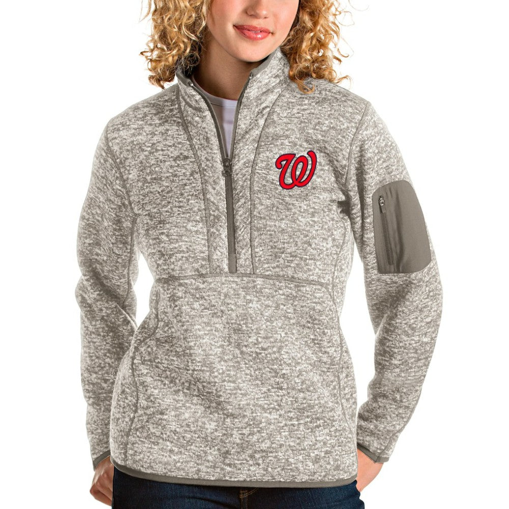 Washington Nationals Antigua Women's Fortune Quarter-Zip Pullover Jacket - MLB