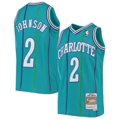 Larry Johnson Charlotte Hornets Youth 1992/93 Hardwood Classics Swingman Jersey Teal - NBA