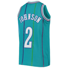Larry Johnson Charlotte Hornets Youth 1992/93 Hardwood Classics Swingman Jersey Teal - NBA