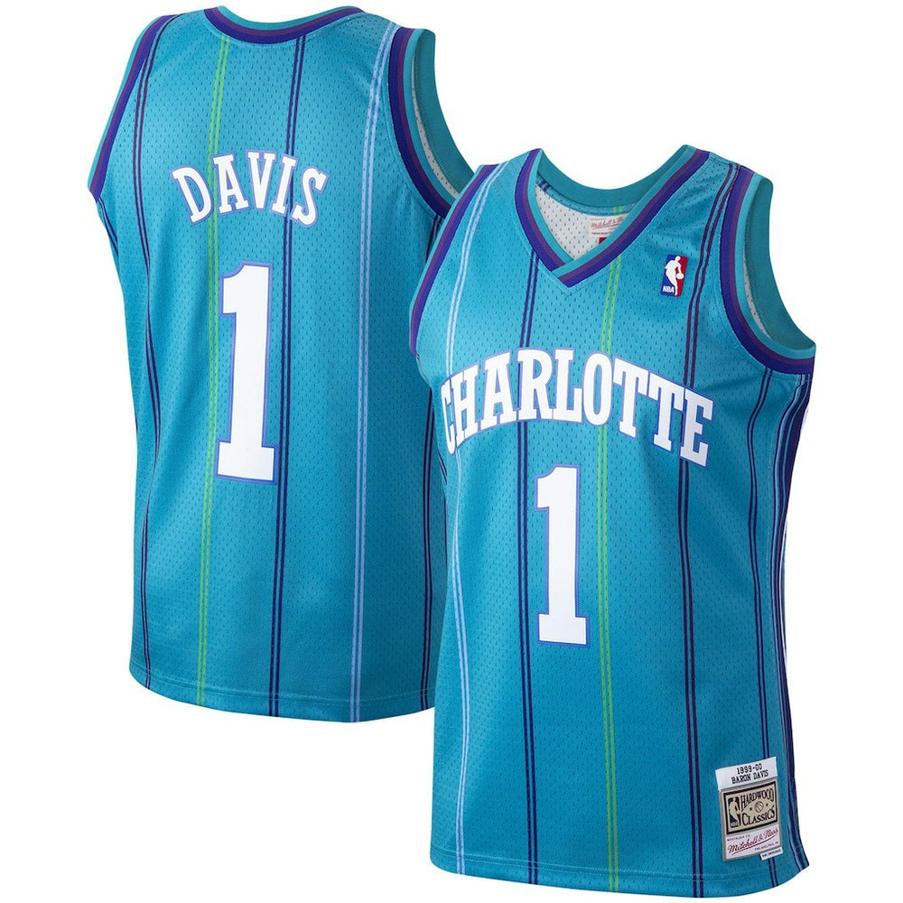 Baron Davis Charlotte Hornets 1999/00 Hardwood Classics Swingman Jersey Teal - NBA