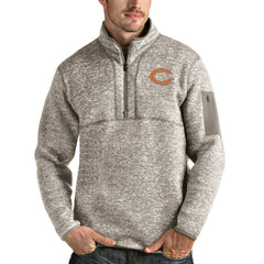 Chicago Bears Antigua Fortune Quarter-Zip Pullover Jacket Oatmeal | NFL