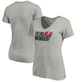 Tampa Bay Buccaneers Women's Krewe Member V-Neck T-Shirt Heather Gray | NFL