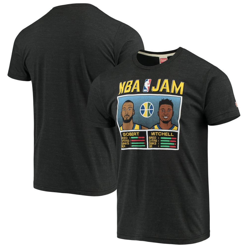Donovan Mitchell & Rudy Gobert Utah Jazz NBA Jam T-Shirt Charcoal - NBA